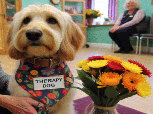 image of a therapy dog, emotional support dog