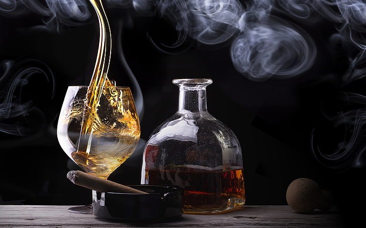 image of alcohol in a glass and a smoking cigarette illustrating unhealthy habits affecting health from 36