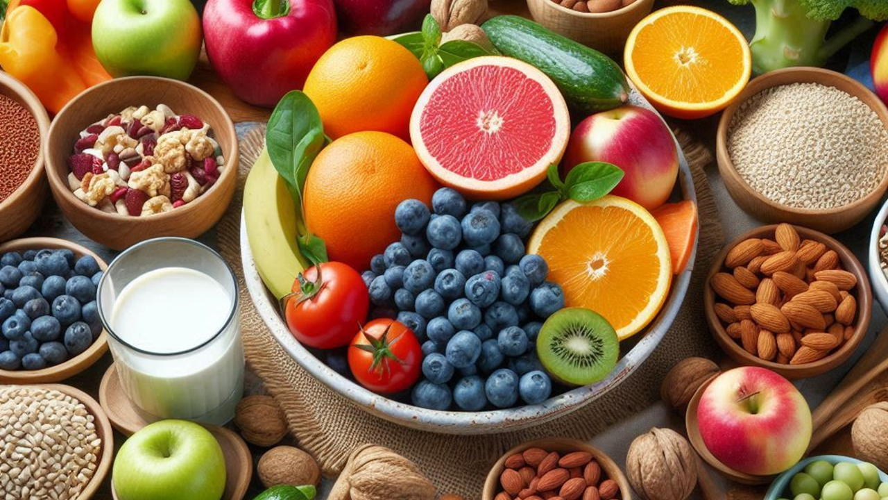 image of healthy foods for middle-age or midlife